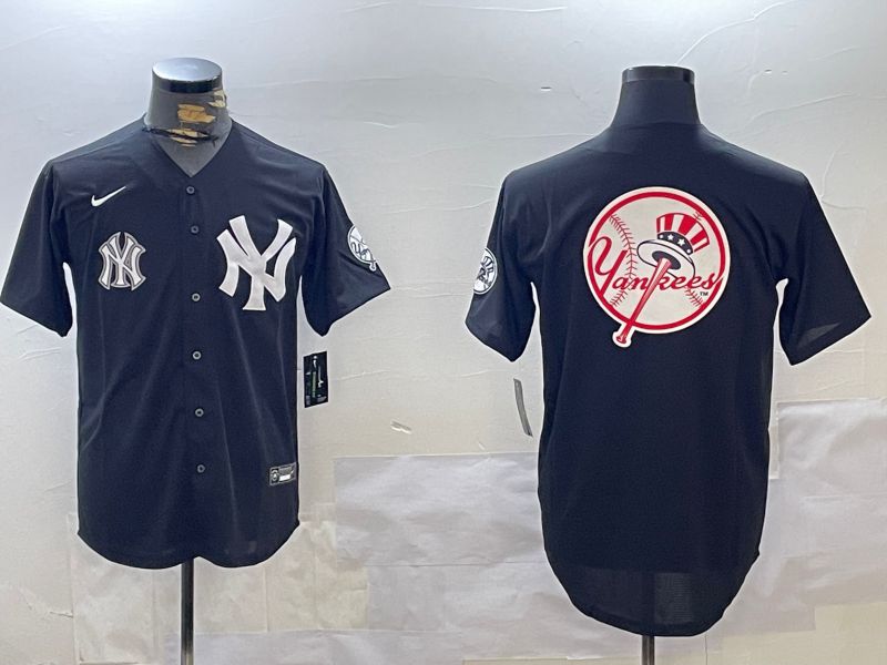 Men New York Yankees Blank Black Fashion Game Nike 2024 MLB Jersey style 18